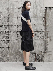 Split-joint Asymmetric T-shirt Tops