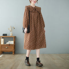 Loose Lantern Sleeve Printed Mdii Dress