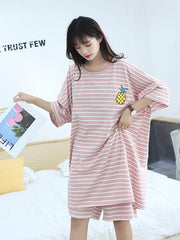 Casual Striped Comfortable Suits Pajamas