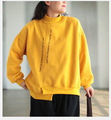 Women Retro Pullover Loose Sweatshirt