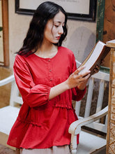 Loose Solid Nine Points Sleeve Asymmetrical Pleat T-Shirts