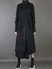 Plain Multi-Layer Cropped Skirt