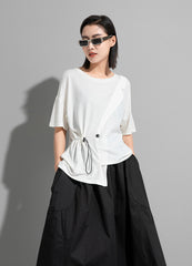 Personalized Lace Stitching Short Sleeve T-Shirt