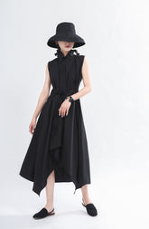 Women Over The Knee Irregular Simple Sleeveless Dress