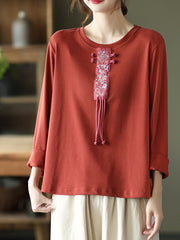 Retro Round Neck Loose T-Shirt