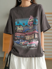 Personalized Loose Simple Casual Printed T-Shirt