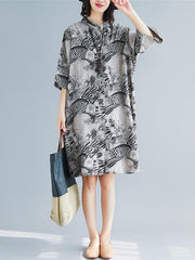 Loose National Style Long Polo Dress