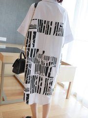 Original Printed Round-Neck Shirt Dress