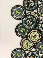 Plain Color Pattern Wooden Round Button