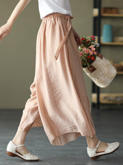 Printed Copper Acetate Yarn Elastic Waist Skirt