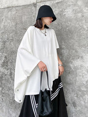 Solid Color Cropped Loose T-Shirt