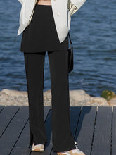 Women Simple Solid Color Straight High Waist Casual Pants