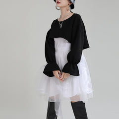 Stlyish Design Sweatshirt And Mini Dress Suit