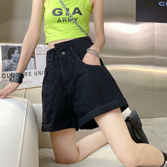 High Waist Loose Wide Leg Shorts