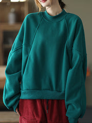 Women Thick Loose Pullover Casual Sweatshirt