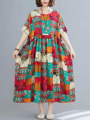 Loose Ethnic Style Print Dress