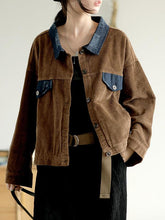 Vintage Split-joint Corduroy Denim Jacket