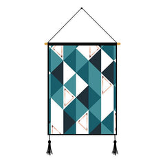 Blue Geometric Printed Wall Hanging Decoration