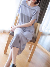Loose Ice Silk Knitting Short Sleeve Dress