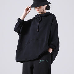 Loose Hooded Splicing Long Sleeve Sweatshirt