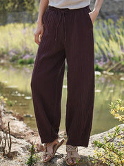 Loose Retro Lace-up Pants