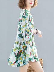 Loose Colorful leaves Printed Shirt