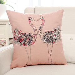 Leaves & Birds Printed Pillow Case