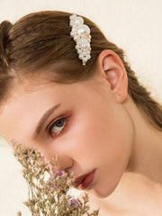Faux Pearl Hair Clip Beaded Metal Slide In Hair Clip