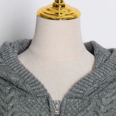 Women Casual Hooded Solid Color Sweatshirt