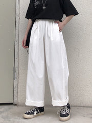 Women High Waist Loose Straight Leg Casual Pants