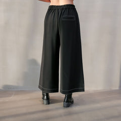 Women Simple Solid Color Straight Casual Pants