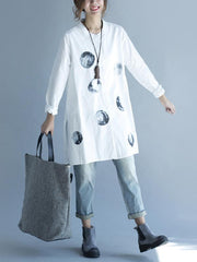 White Polka-Dot Stand-collar Blouse