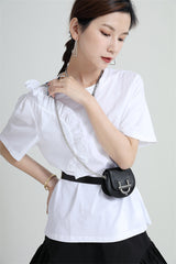 Solid Color Loose Round Neck Short Sleeve T-Shirt