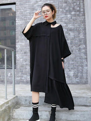 Cropped Solid Hollow Split-joint Midi Dresses