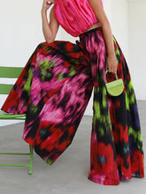 Wide Leg Multi-Colored Printed Pants Trousers