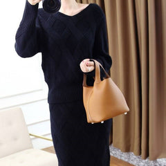 Women Thick V-Neck Casual Dress