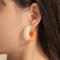 Personalized Creative Pearl Transparent Colorful Stone Stud Earrings