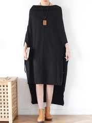 Loose Batwings Sleeves Irregular Long Shirt
