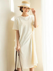 Solid Loose Simple Kink Dress