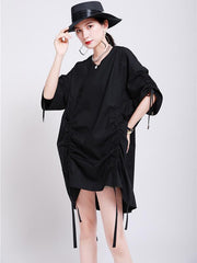 Original Solid Pleats Cropped Dress