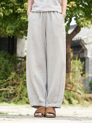 Loose Retro Lace-up Pants