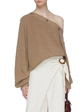 Asymmetric Solid Color Off-The-Shoulder Sweater