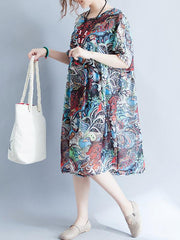 National Style Chiffon Long Dress