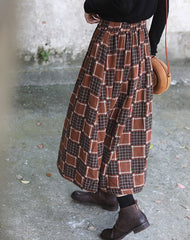 Checkered Casual All-Match A-Line Skirt