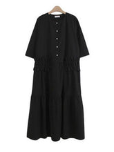 Loose Falbala Split-Joint Long Dress