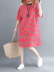 Cotton Oversize Striped Dress