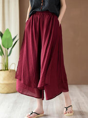 Vintage Solid Wide Leg Culotte