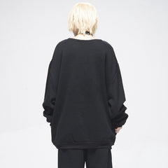 Women Printed Round Neck Loose Sweatshirt