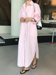 New Loose BF Style Long Shirt Dress