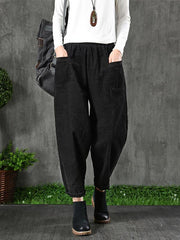 Loose Casual Elastic Waist Harem Pants